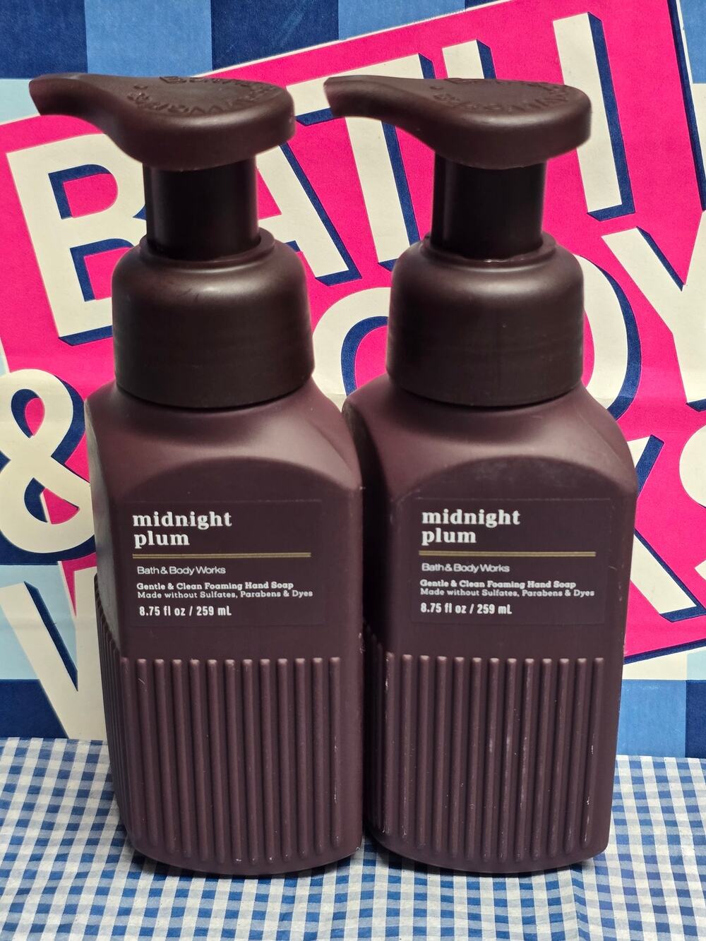 BBW Midnight Plum Gentle + Clean Foaming Hand Soap White Barn | 2 Pack